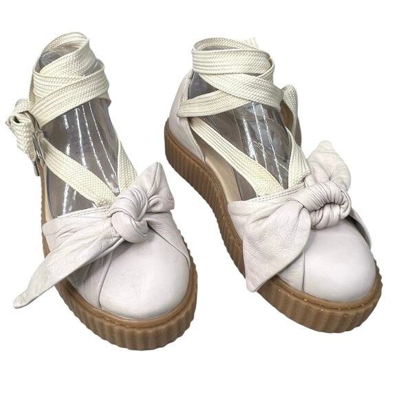 Fenty X Puma Women’s Bow Creeper Pink Cream Ankle Strap Espadrille Sandal Size 9 - Picture 5 of 11